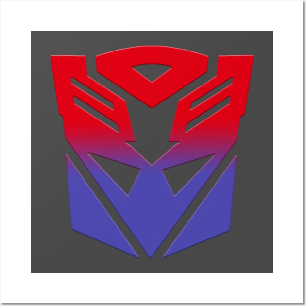 Autobot & Decepticon Symbol Fusion Wall Art by knightiss